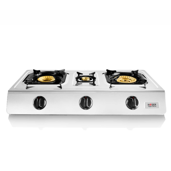 Fogareiro a gás em Inox HAEGER TRIPLE SAFINE – Com 3 queimadores