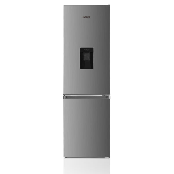 Frigorífico Combinado HAEGER 270 Combi – 260L, Dispensador Água, Inox