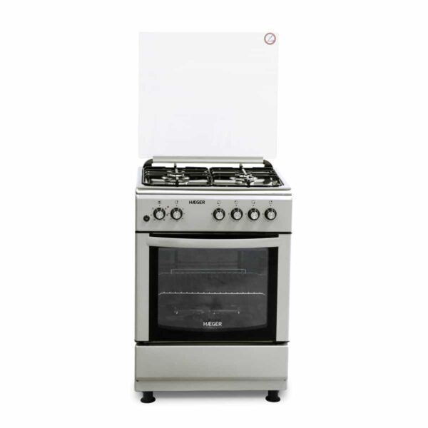 Fogão gás/forno elétrico HAEGER 60×60 (Inox/Cinz) IGN/GRILL