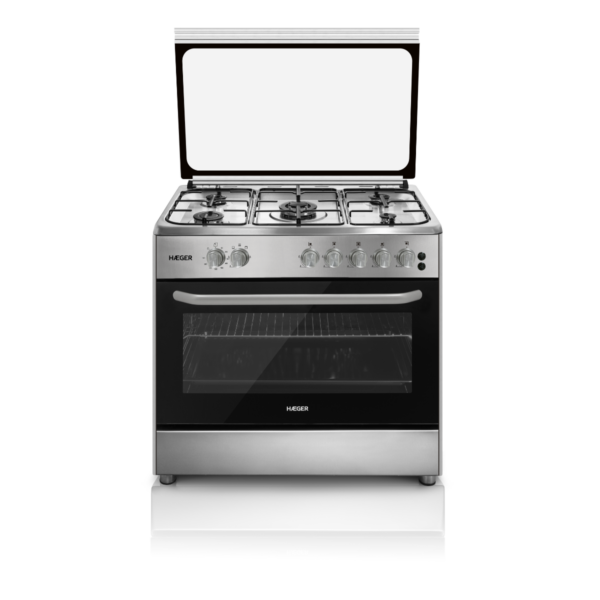 Fogão e Forno a Gás HAEGER 90×60 – Gás Natural, 110L, Classe A, Inox