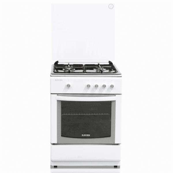 Fogão a gás HAEGER 60×60 – Inox e Branco
