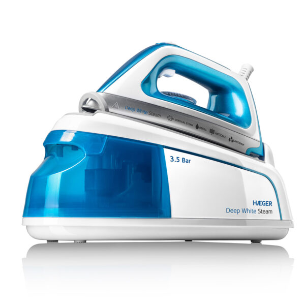 Ferro Gerador de Vapor HAEGER Deep White Steam – 2200W, 3.5 bar, Vapor 80 g/min, Caldeira