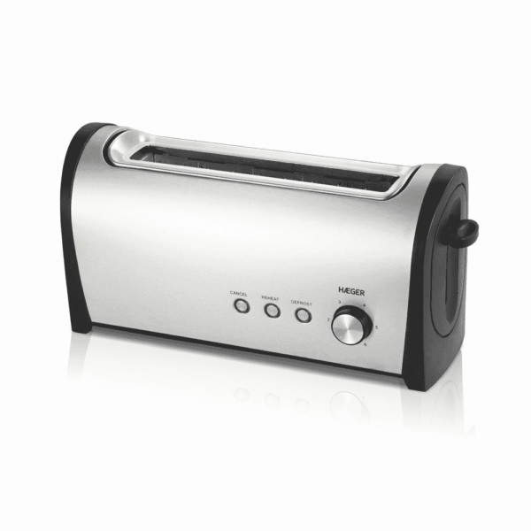 Torradeira HAEGER DESAYUNO – 1000W em Inox com abertura Larga