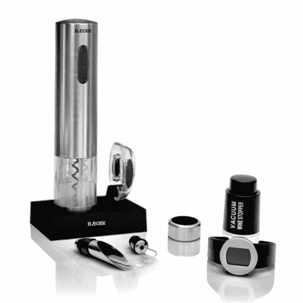 Saca-rolhas elétrico HAEGER LUCCA PACK – Recarregável, com acessórios